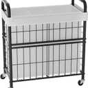 Laundry Hamper 3 Section, 145L Rolling Laundry Sorter Basket with Wheels, 3 Compartment Clothes Organizer Cart, Pull-Out Removable Bags for Laundry Room, Bathroom, Bedroom, White