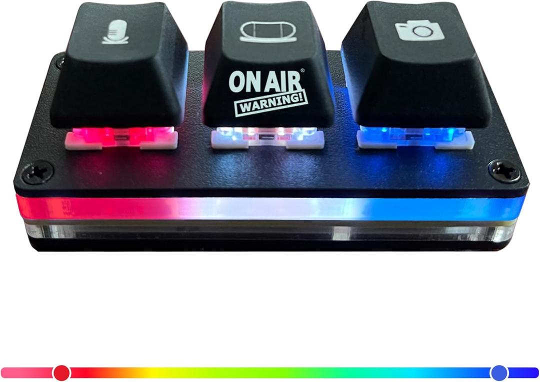 Mute Button USB Microphone, Cam Control Buttons, One-Touch, Mute Button with LED Indicator, PC Mic Mute Switch, Free Software Download for Online Calls/Class/Recording Video