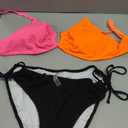 Blooming Jelly Womens Sexy 2 Piece Bikini Sets Cheeky High Cut Bathing Suit Color Block Textured U-Wire Swimsuits 2026 (L)
