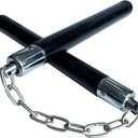 Safe Solid Rubber Nunchucks Nunchakus with Steel Chain and Bearing Ball System only for Adults and Professionals Perform, Practice, Exercise (1Pcs)
