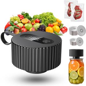 Electric Mason Jar Vacuum Sealer, Upgraded 3-in-1 Jar Vacuum Sealer Kit for Mason Jars, Canning, Containers, Bags, Ideal for Home Cooks, DIY Enthusiasts