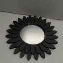 Honiway Black Wall Decor Wall Mirror 12 inch Boho Wall Decor Wood Decorative Mirror for Room Decor Home Decor for Bedroom Living Room Bathroom Kitchen Black