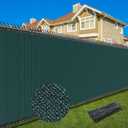6X50FT Privacy Screen Fence, Heavy Duty Fencing Shade Cover, 170GSM 90% Blockage Mesh Shade Net for Wall Garden Yard Backyard (6 ft X 50 ft, Dark Green)