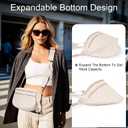 Woven Crossbody Bag for Women, Checkered PU Leather Sling Purse