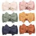 Niceye Handmade Baby Headbands Soft Stretchy Nylon Hair Bands with Bows for Newborn Infant Baby Toddler Girls (Blue)