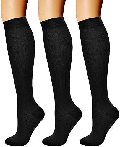 CHARMKING Compression Socks for Women & Men Circulation (3 Pairs) 15-20 mmHg is Best Support for Athletic Running Cycling, Size: S/M