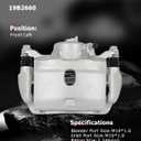 cciyu Front Left Brake Caliper Assembly w/Bracket 19B2660 2013-2015 For Acura For ILX,2003-2017 For Honda For Accord,2013-2021 For Honda For Civic,2016 For Honda For CR-Z,2013-2014 For Honda For Fit