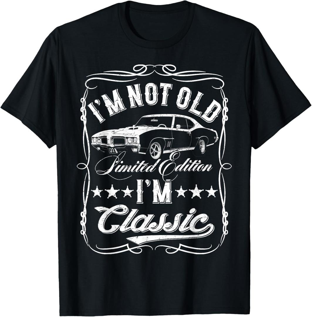 I'm Not Old I'm Classic Funny Car Vintage Mens & Womens Cars T-Shirt (Black, XXL)
