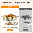 Femchic 9QT Gold Chafing Dishes for Buffet, 2 Pack Round Chafer Set