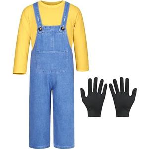 Mavoka Kids Costume for Boys Shirt Overalls Glove Halloween Party Cosplay 130