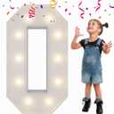 3FT Light Up Numbers Letters, Giant Marquee Numbers, Mosaic Balloon Number 0 for 30th 50th Birthday Decorations,60th Anniversary Class of 2026 Graduation Party Decor