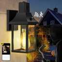 HIHUOS Porch Light with Security Camera Built in Dusk to Dawn Outdoor Lighting - Waterproof Outside Lights Fixture Wall Mount- Exterior Lights for House Garage Front Door (1 pc)