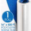 Spartan Industrial - 16" X 550' Polyolefin Centerfold Heat Shrink Wrap Roll - 80 Gauge Shrinkable Film for Packaging Books, Toys, Sporting Goods, Medical Supplies, and More