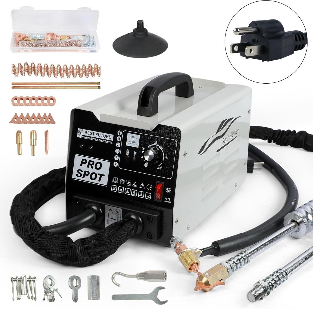 PLAYOCCAR 110V Dent Spot Welder 1800W Car Body Welder with 16 Attachments & 6 Welding Modes, Dent Removal Tool, Hood & Door Repair Tool Kit (1800, Watts)