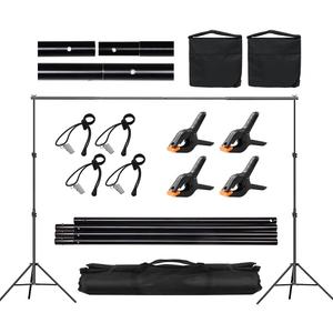 Backdrop Stand for Parties, 6.5x10ft Adjustable Background Support System for Events Decoration, Baby Shower, Photography with Spring Clamps, Backdrop Clip, Sandbag and Carrying Bag