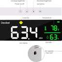 Decibel Meter Wall Hanging Sound Level Meter 11 inch Large LED Display Noise Temperature Humidity Meter with Alarm Icons Indicator Wide Applications for Classroom, Studio, Home, Factory