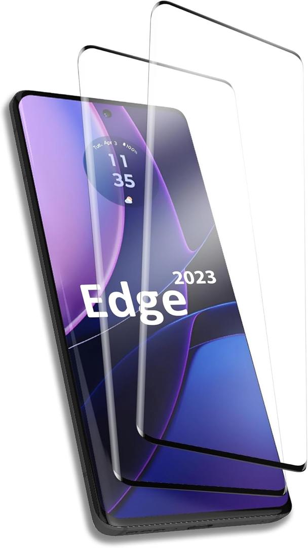 HOMEMO [2 Pack] for Motorola Edge 2023 5G Screen Protector, Camera Lens Protector, Ultra Clear, Fingerprint Compatible, Anti-Scratch, Case Friendly