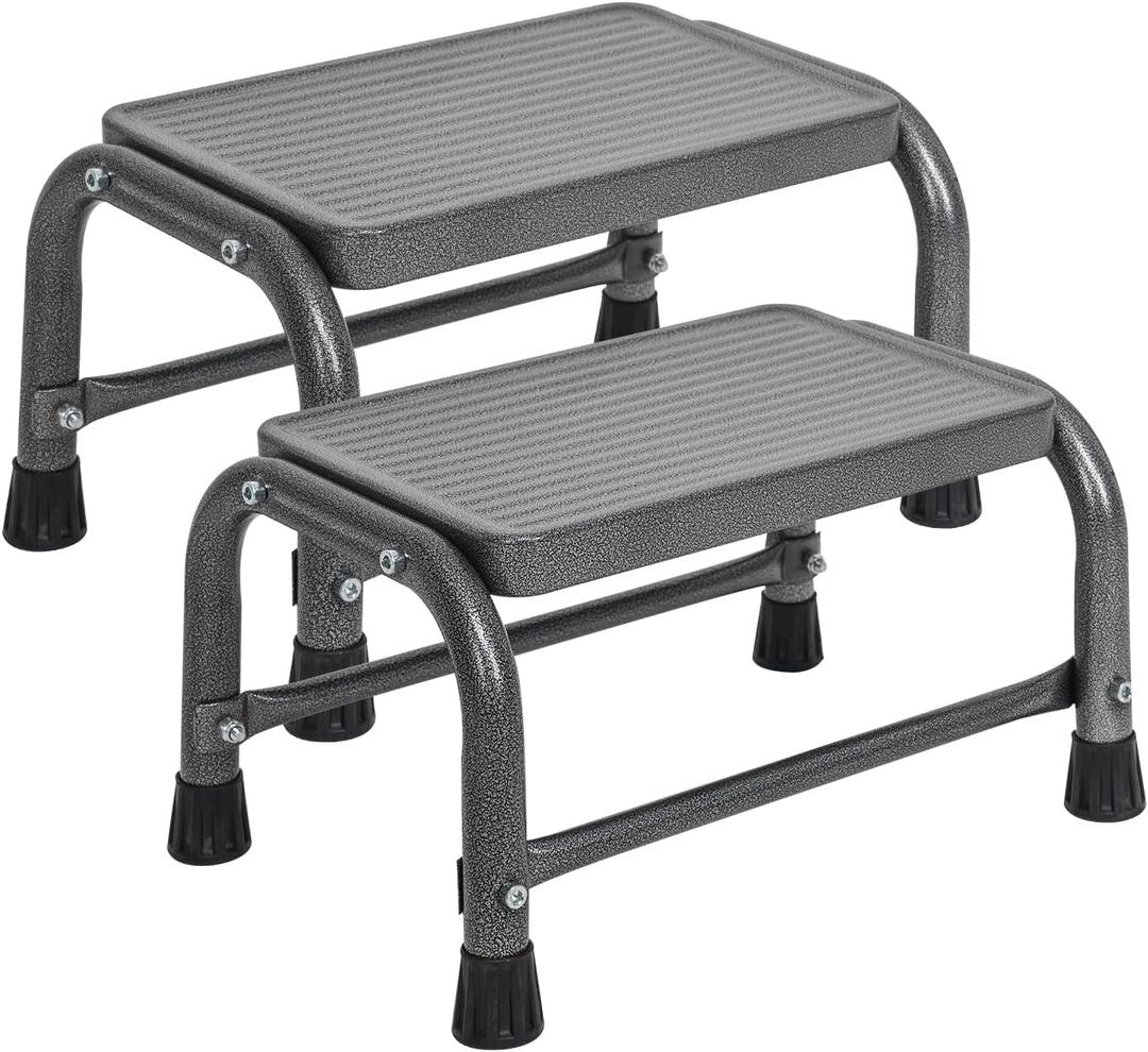 Step Stool,Leekpai Foot Stool with Non-Slip Rubber Feet, Hold Up 500 Pounds, Stepping Stool for Office, Bedroom, Kitchen, RV Step Stool (2 Pack)