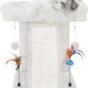 TWDEPART Cat Tree Cat Tower with Cat Scratching Post for Indoor Cats,Activity Centre Climbing Tree Cat Furniture with Playful Toy Balls,Beige