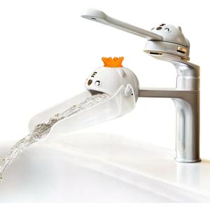 2PCS/Set Faucet Handle Extender for Kitchen and Bathtub Sink, Tap & Nozzle Hand Wash Helper for Sink & Bathroom Spout, Universal Sink Handle Extenders, Animal Design (White)