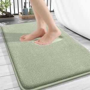 Thick Memory Foam Bath Mat Rug 20x29 Inch, Extra Soft Absorbent Bathroom Rug Green