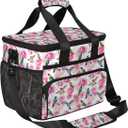 Insulated Lunch Bag, Hummingbird Bird Flower Rose Reusable Lunch Box Leakproof Cooler Tote Bag Large Lunchbox Freezable Lunch Bag with Adjustable Shoulder Strap for Women Men Picnic Work Beach