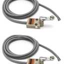 QWORK Waterproof Limit Switch TZ-3104 with Roller Lever Plunger, 2 Pack - Momentary Action, SPDT 1NO+1NC, Including 3m Cable