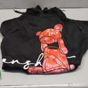 SCREENSHOT Mens Urban Premium Fleece Hoodie - Animation Cartoon Character Embroidery Patch Gel Print Hooded Sweatshirt (3X-Large, Black/Red)