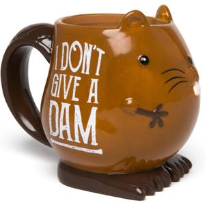 BigMouth Inc Sassy Beaver Coffee Mug  Funny I Dont Give a Dam Ceramic Beaver Cup, 16 oz Novelty Coffee Mugs for Home or Office, Hilarious Animal Gift for Adults