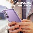 SURITCH for Samsung Galaxy S23 Case, [Built-in Screen Protector] [Dual-Layer Protection ] Full Protection Shockproof Rugged Bumper Phone Protective Cover for Samsung S23 6.1 Inch - Pure Purple