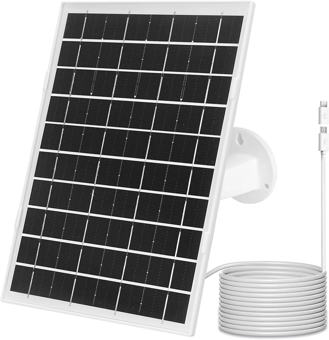 6W Solar Panel for Security Camera, Compatible with Arlo Essential 2K Outdoor(2nd Gen)/Essential XL Camera(2nd Gen)/Essential Spotlight (1Pack)