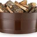 1 Pcs Firewood Log Bucket 15.8 Inch Galvanized Tub Fireplace Rack Holder with Handles, Fireplace Wood Storage Decorative Bin for Hearth Indoor Outdoor, Winter Rustic Decor (Copper)