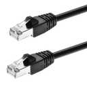 Monoprice Cat6A 5ft Black Patch Cable Double Shielded (S/FTP) 26AWG 10G Pure Bare Copper Snagless RJ45 Fullboot Series Ethernet Cable