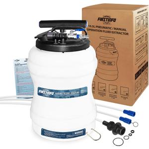 FIRSTINFO A1107USY3 Patented 10.5L / 2.7 Gallon Pneumatic/Manual Oil Vacuum Extractor | Oil Change Pump | 47 Inch Tube | Taiwan