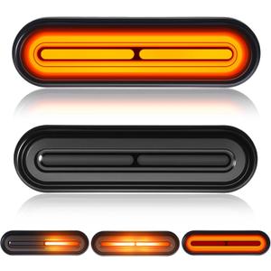 Lewtemi 2 Pcs 5'' Motorcycle LED 2 Color Tail Light 12V-80V Universal Scooter Brake Safety Tail Light with Amber Turn Signals, Waterproof, for Dirt Bike Atv Bike Truck Trailer Golf Cart