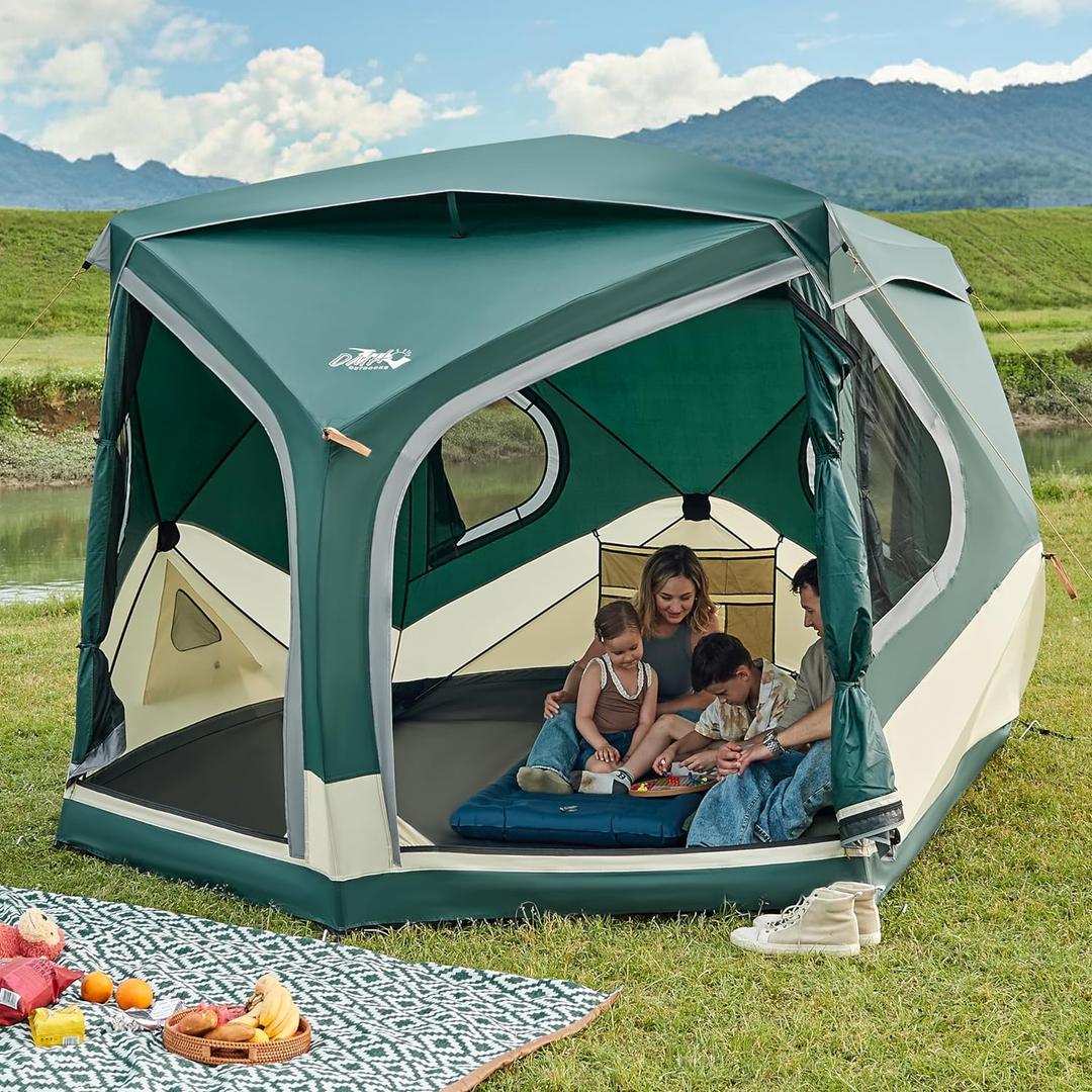 4 Person Instant Cabin Tent, Easy 60 Second Setup Family Tents for Camping, Pop up Camping Tent, Large Waterproof Tents for Outdoor Camping, Spacious Interior, Upgraded Ventilation