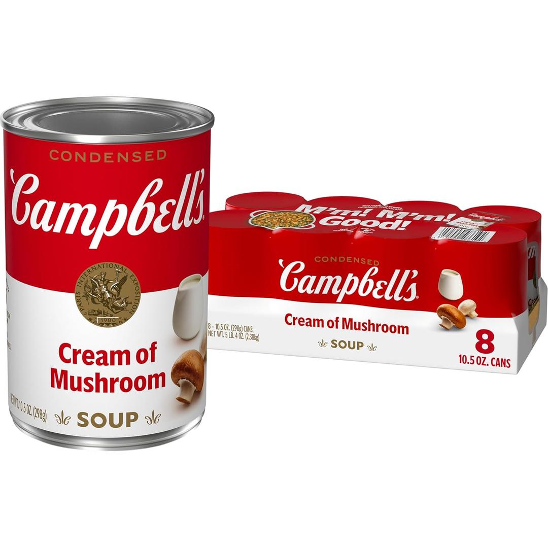 Campbell's Condensed Cream of Mushroom Soup, 10.5 Ounce Cans (Pack of 8), Best By: APR 30 2026