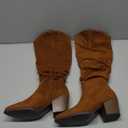 Women's Knee High Slouchy Boots Flat Tall Boots for Women Pull On Fall Boots with Side Zipper, Size 6