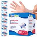 CARE PLUS Vinyl Gloves Clear Small Size 1000 Count | Heavy Duty, Non-Sterile, Powder-Free, Latex-Free Rubber | Food Prep, Kitchen & Cleaning Gloves, Ideal for Professional Use (S)