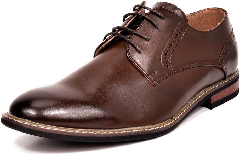 Bruno Marc Men's Leather Lined Dress Oxfords Shoes (12, Dark Brown)