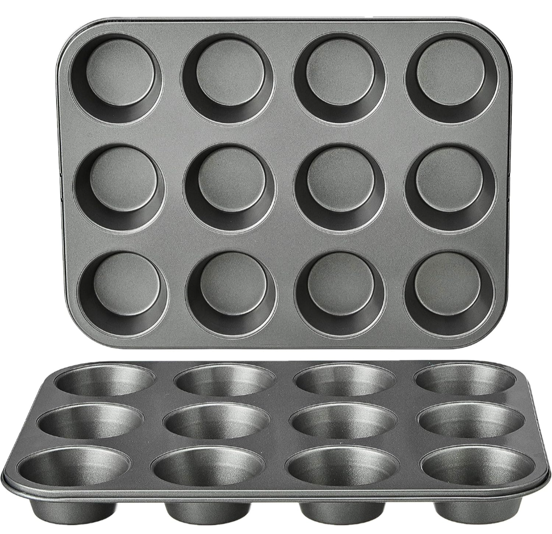 Amazon Basics Nonstick Round Muffin Baking Pan, 12 Cups, Set of 2, Gray, 13.9x10.55x1.22"
Amazon's Choice
