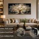 HANGYUEACE Large Tree of Life Canvas Wall Art | Luxury Picture Wall Decor,Gold Tree Poster Print Artwork for Bedroom Living Room Home Decoration 16 x 32 inches