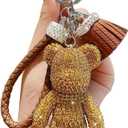 Creative Cool Diamond Bear Design Pendant Keychain Key-Chains Keyrings (Yellow)