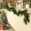 Norfolk Pine Garland Artificial Real Touch Green Thick Cedar Cypress Spruce 6FT Greenery Christmas Decor for Mantle Fireplace Wall Table Railings Indoor Outdoor Xmas Decorations