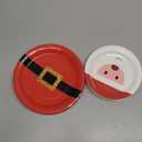 Cholemy 80 Pcs Christmas Disposable Plates Bulk Paper Santa Dinner Plates for Xmas Party Family Festive Holiday Party Supplies, 7 Inch & 9 Inch