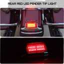Front Rear Smoked Fender Tip Lights LED Turn Signals Compatible with Harley FLHTPI FLHP Touring Road King FLHR Electra Glide Ultra Classic Heritage Softail FLST FLSTC FLHTC FLHTCU  Amber+Red