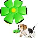 Pet Toy Flying Saucer Ball, Flying Saucer Ball Dog Toy with 3 Light for Interactive Dog,Cats, Children's Foot Ball,Outdoor Games,Camping Games-Green