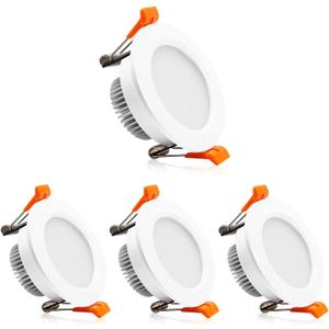 2 Inch LED Downlight, Recessed Lighting Dimmable Ceiling Light, 3W, 5500K Daylight White, CRI80 with LED Driver(35W Halogen Equivalent), 4 Pack