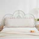 Beige Grey Body Pillow Cover 20x54inches Long Pillowcase Ruffled Pillowcases Shabby Chic Ruffled Fringe Decor Cute Body Ruffled Pillow Sham