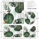 Sage Green Boho Shower Curtain Set with Toilet Lid Cover and Non-Slip Rugs, Mid Century Plant Abstract Olive 4 Pcs Modern Shower Curtain for Bathroom Set with 12 Hooks, Mid Century 1, 

Size: The boho shower curtain 72 "Lx72" W, thickened bathroom mat 29.5 "Lx17.7" W, o-toilet cover: 17.5 "Lx" 14.6 "W, U-shaped carpet: 17.7" Lx15.7 "wide.